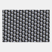 Paarse gotische skeletten & schedels inpakpapier vel (Voorkant 2)