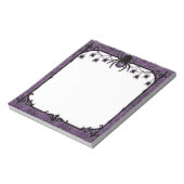 Paarse gotische spinnenweb met hangende spinnen notitieblok (Linkerzijde)