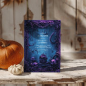 Paarse gotische spookachtige verjaardag kaart