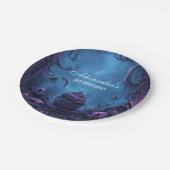 Paarse gotische spookachtige verjaardag papieren bordje (Gekanteld)