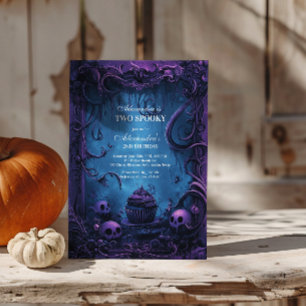 Paarse Gotische Spooky 2e Verjaardag Halloween Kaart