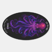 Paarse Gotische Tentakels Zee Kraken Octopus Ovale Sticker (Voorkant)