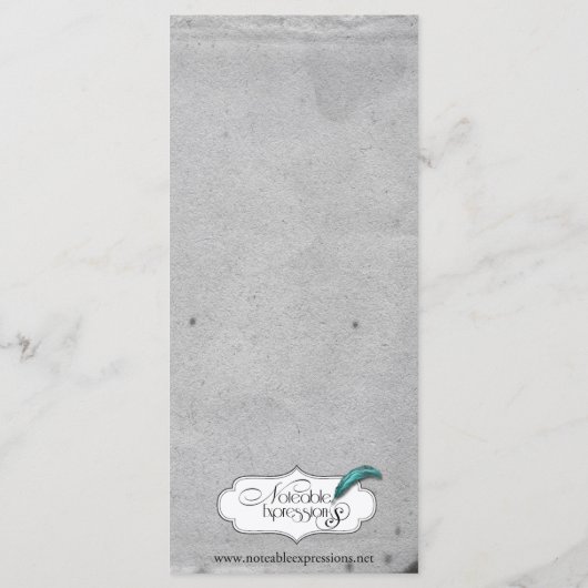 Paarse Gotische Uil Posh Bruiloft Menu (Achterkant)