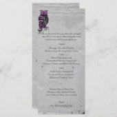 Paarse Gotische Uil Posh Bruiloft Menu (Voorkant / Achterkant)