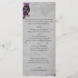 Paarse Gotische Uil Posh Bruiloft Menu