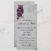 Paarse Gotische Uil Posh Bruiloft Programma Programmakaart (Voorkant / Achterkant)