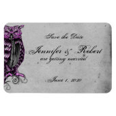Paarse Gotische Uil Posh Bruiloft Save the Date Magneet (Horizontaal)