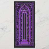 Paarse Gotische Vampier Kathedraal Wedding Menu (Achterkant)