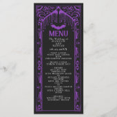 Paarse Gotische Vampier Kathedraal Wedding Menu (Voorkant)