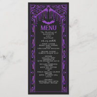 Paarse Gotische Vampier Kathedraal Wedding Menu