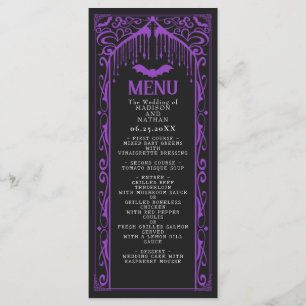 Paarse Gotische Vampier Kathedraal Wedding Menu