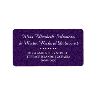 Paarse Gotische Victoriaans Bruiloft Adresetikette Etiket