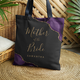 Paarse Goud Agaat Donkere Moeder van de Bruid Tote Bag