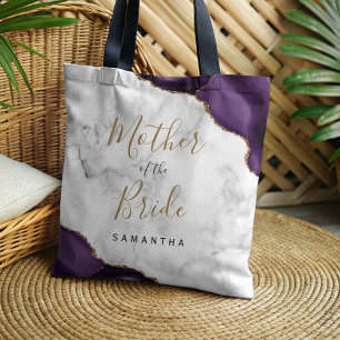 Paarse Goud Agaat Marmer Moeder van de Bruid Tote Bag
