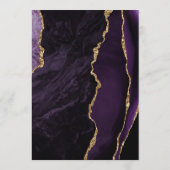 Paarse Goud Agate Moderne Script Donkere Bruiloft Menu (Achterkant)