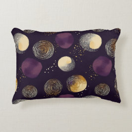 Paarse Goud Boho Abstracte Cirkels Patroon Accent Kussen