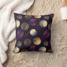 Paarse Goud Boho Abstracte Cirkels Patroon Kussen