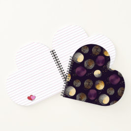 Paarse Goud Boho Abstracte Cirkels Patroon Notitieboek