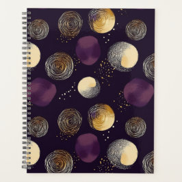 Paarse Goud Boho Abstracte Cirkels Patroon Planner