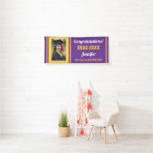 Paarse Goud Congrats Afstudeerder Custom Photo Afs Spandoek (Insitu)