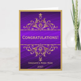  Paarse Goud Gefeliciteerd Afstuderen Kaart