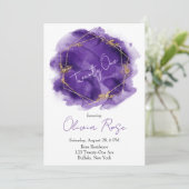 Paarse Goud Geometrische Chic 21e verjaardag Kaart (Staand voorkant)