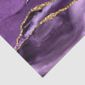 Paarse Goud Glitter Marmer Uw Naam Tissuepapier (Detail)