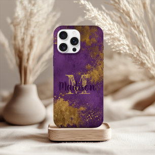 Paarse Goud Louisiana Eerste Letter Naam Samsung Galaxy Hoesje