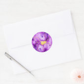 Paarse Goud Marmer Abstract Patroon Ronde Sticker (Envelop)