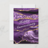 Paarse Goud Uw QR code wenst Jubileum Kaart (Voorkant)