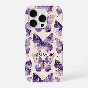 Paarse Goud Vlinders iPhone 16 Pro Hoesje
