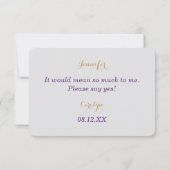 Paarse Goud Waterverf Boeket Bruidsmeisje Kaart (Achterkant)