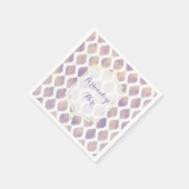 Paarse Goud & Wit Marokkaans Modern Bruiloft Servet (Hoek)