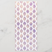 Paarse Goud & Wit Marokkaans Modern Menu Kaart (Achterkant)