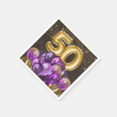 Paarse goudballonnen 500e verjaardag servet (Hoek)