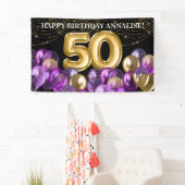 Paarse goudballonnen 500ste verjaardag spandoek (Insitu)