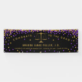 Paarse & goudbanner Law School Graduparty Spandoek (Horizontaal)