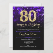 Paarse goudbeurs 80e verjaardag kaart (Voorkant)