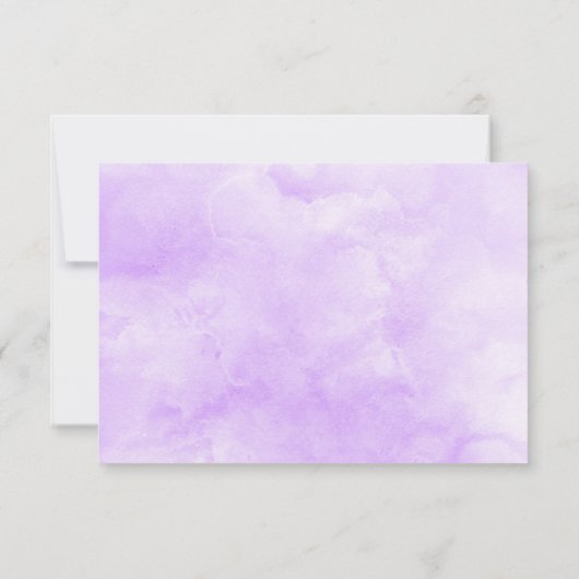 Paarse goudbloedige Waterverf RSVP Kaartje (Achterkant)