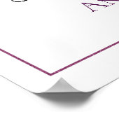 Paarse goudbloem Geen zegelplan bruiloft bord Poster (Hoek)