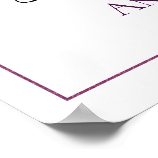 Paarse goudbloem Geen zegelplan bruiloft bord Poster (Hoek)