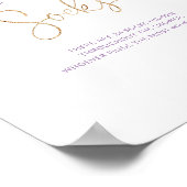 Paarse goudbloem Hoeveel sokken baby shower Poster (Hoek)