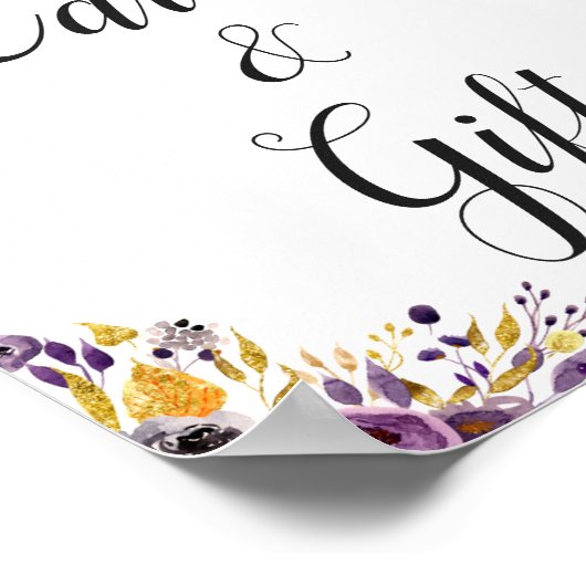 Paarse goudbloemen en Kaarten voor cadeaubonen Poster (Hoek)