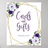 Paarse goudbloemen, Kaarten en cadeaubonnen Poster (Voorkant)