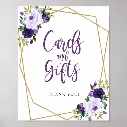 Paarse goudbloemen, Kaarten en cadeaubonnen Poster (Voorkant)