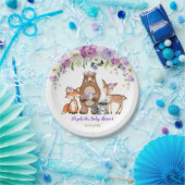 Paarse goudbossen papieren bordje (Feest)