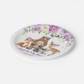 Paarse goudbossen papieren bordje (Gekanteld)