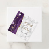 Paarse goudbruidmarmer bedankjes labels (In situ)