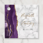 Paarse goudbruidmarmer bedankjes labels (Voorkant)