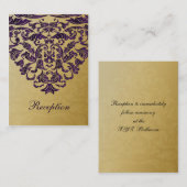 paarse goudbruiloft OpvangKaarten Informatiekaartje (Voorkant / Achterkant)
